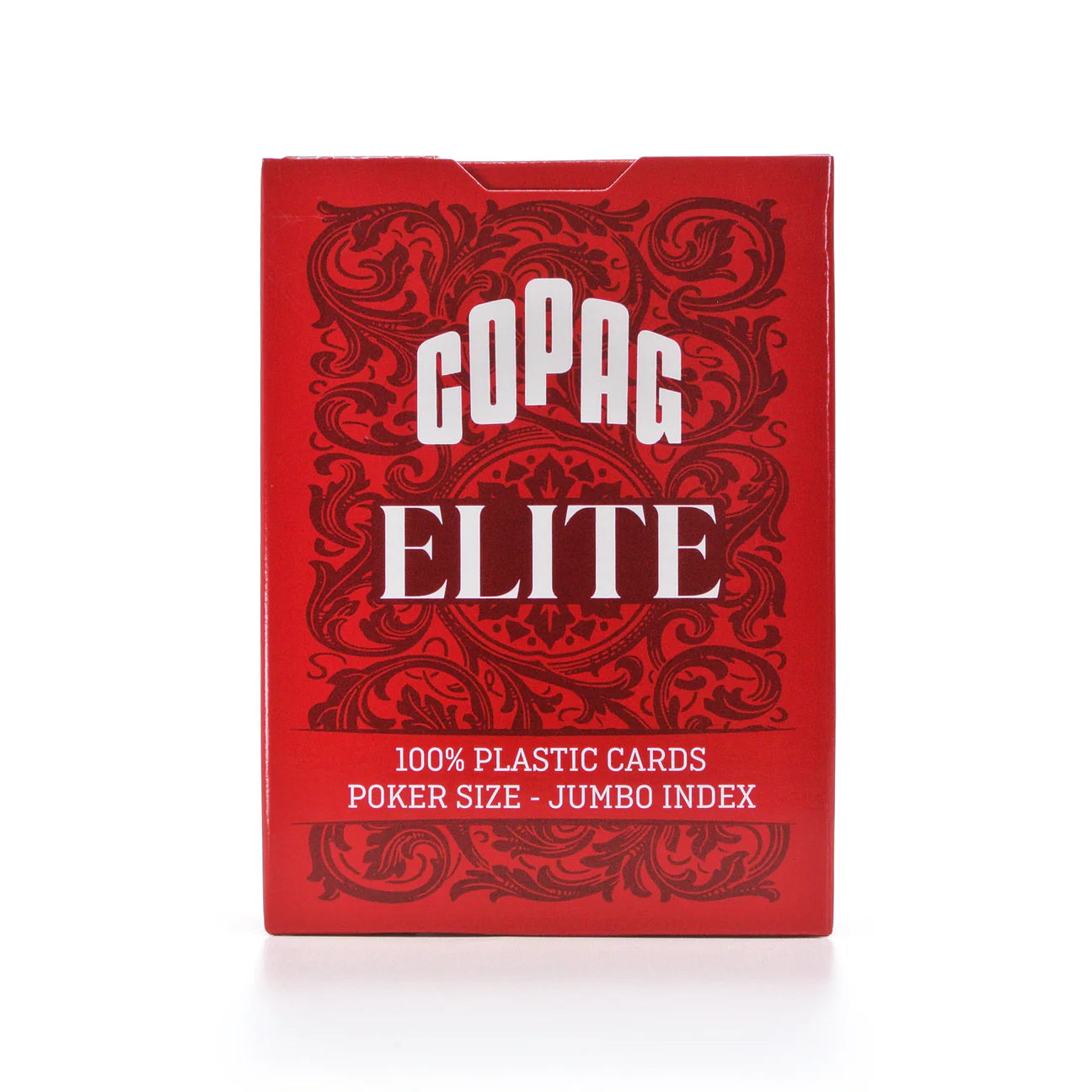 Red card deck packaging with 'Gopag Elite' branding on a white background