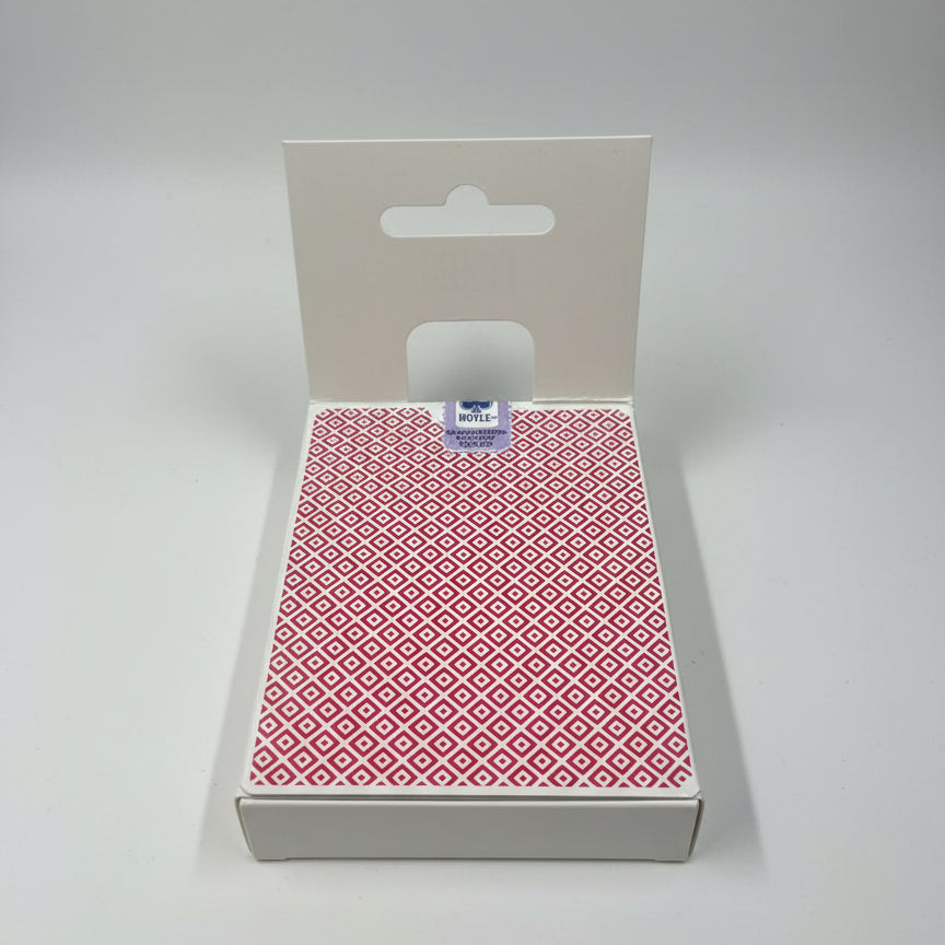 Delta Playing Cards by Hoyle box back in red and white packaging with a visible brand label on a white background