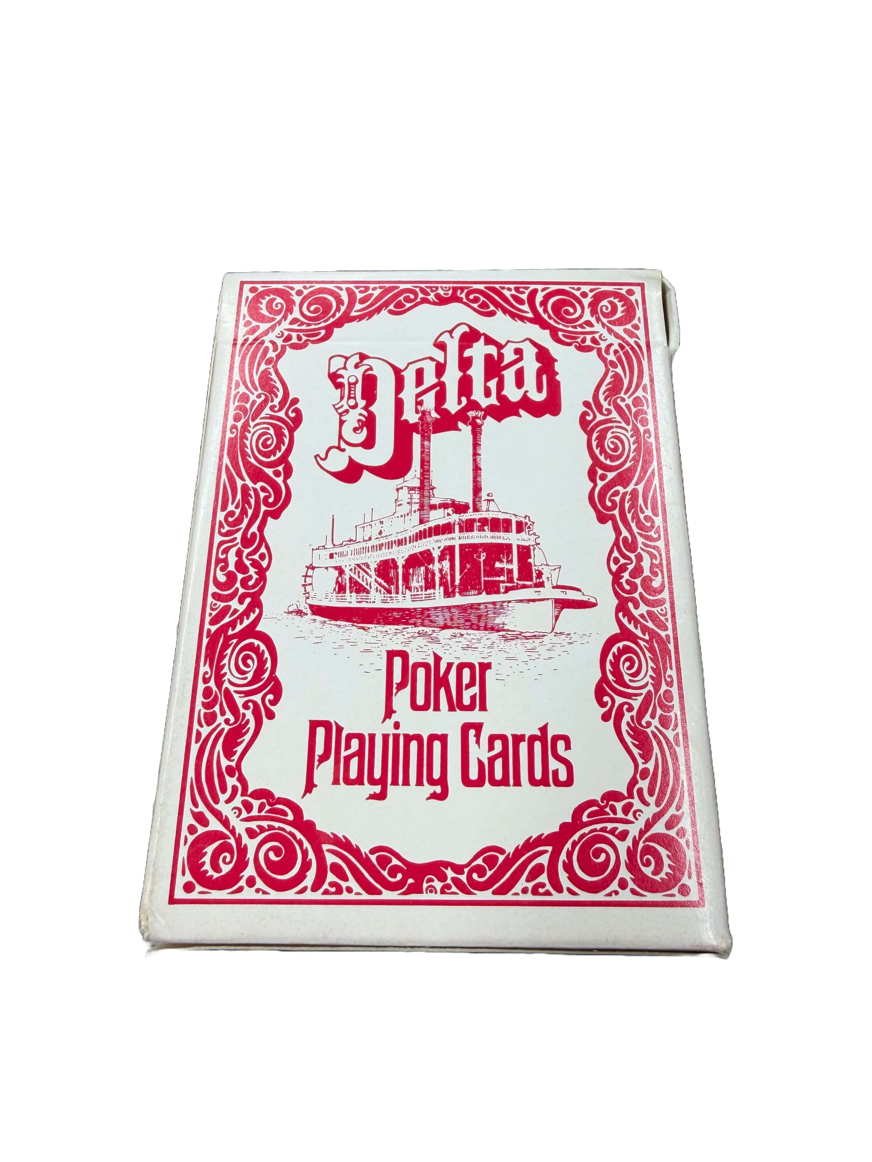Box of Delta Poker Playing Cards by Hoyle with red and white design
