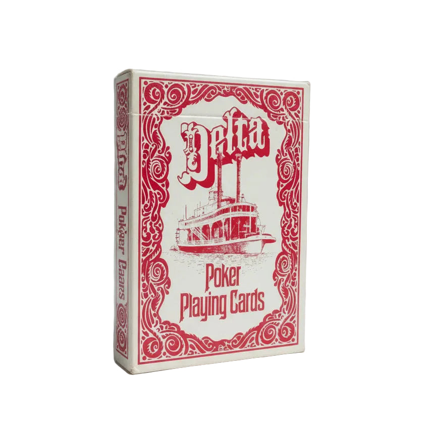 Box of Delta Poker Playing Cards by Hoyle with red and white design