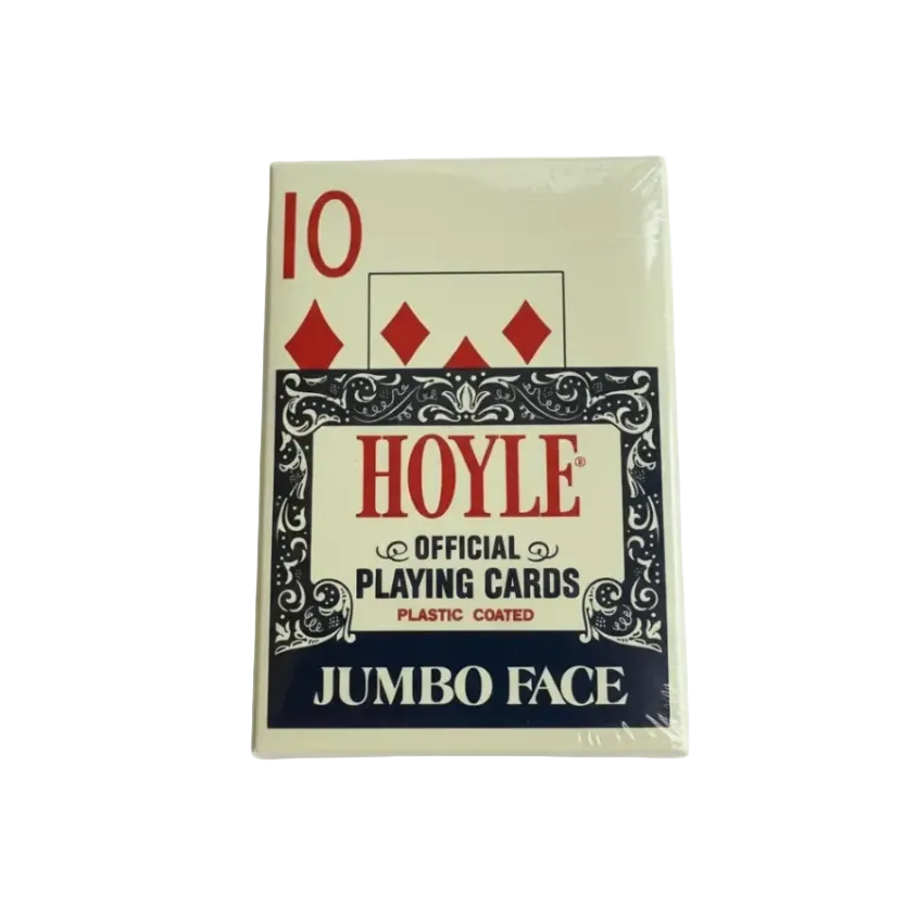 Pack of Hoyle playing cards with a jumbo face design on a white background