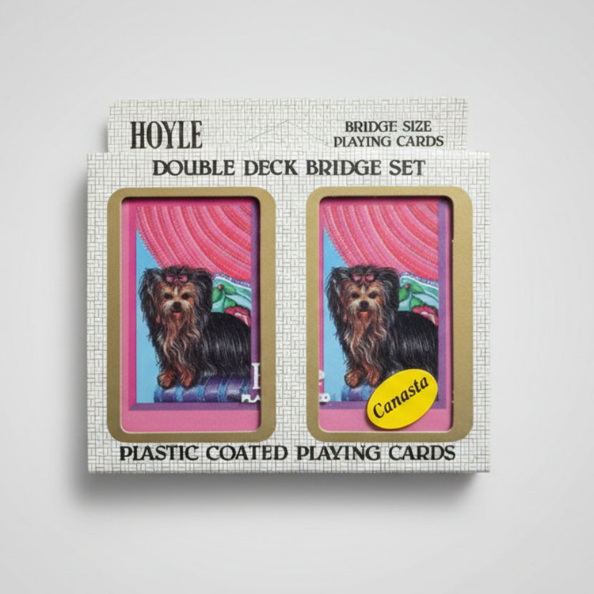 Vintage Hoyte playing cards with a dog design