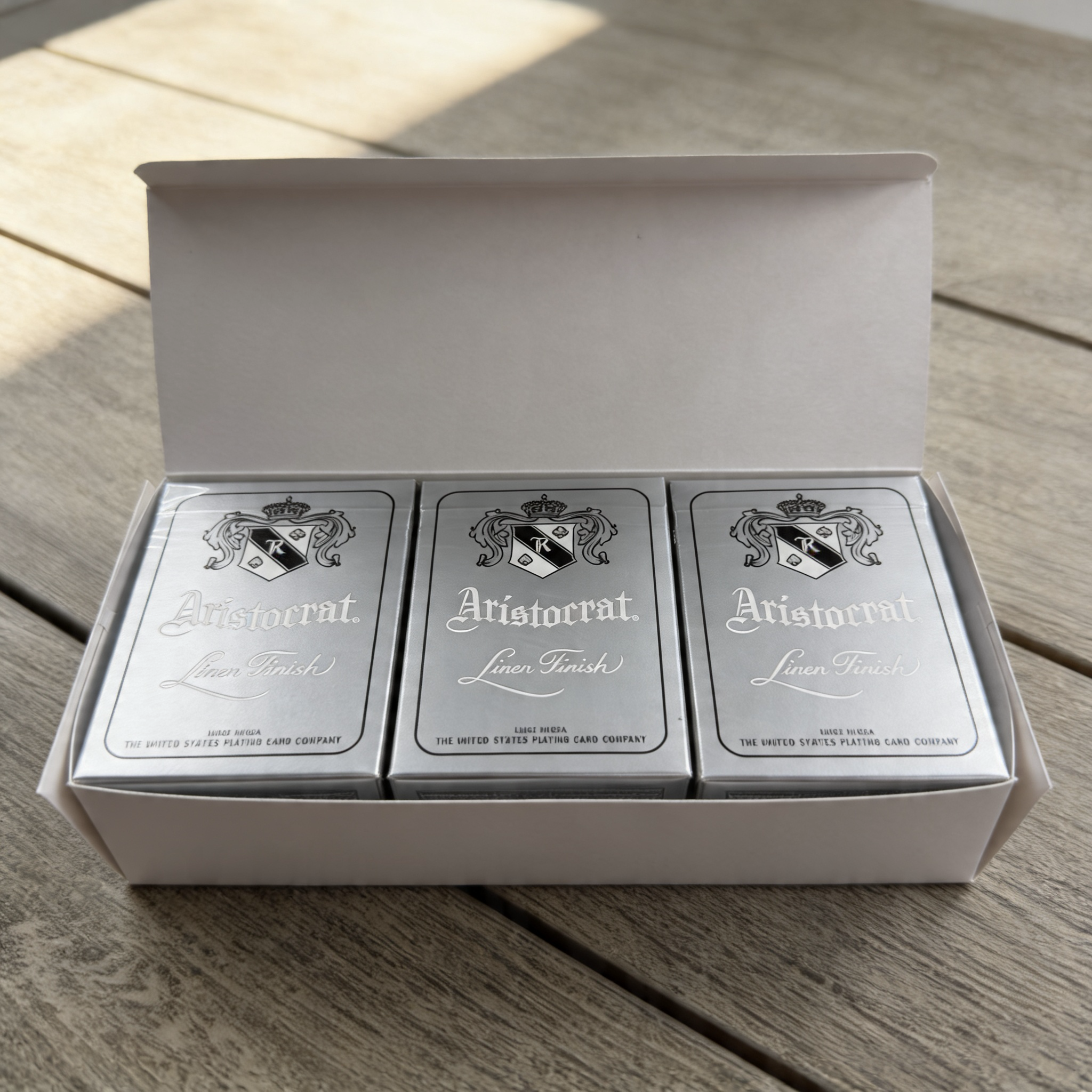 Aristocrat 727 Silver 110th Anniversary 12 decks in brick box