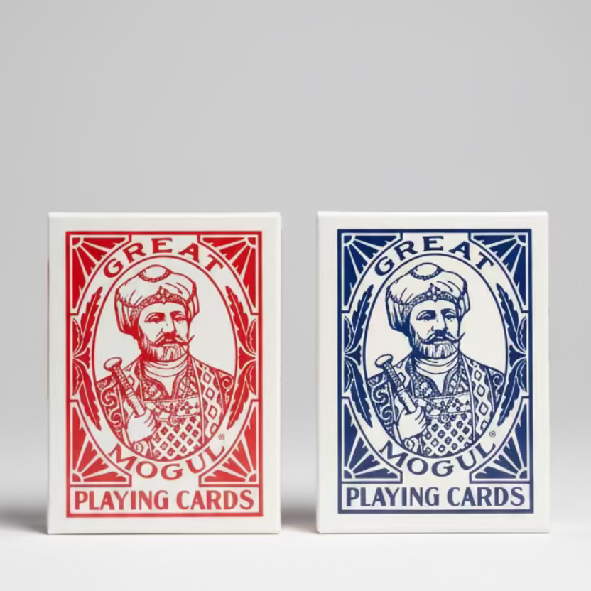 Red and blue Great Mogul Bee Diamond Back playing-card tuck boxes