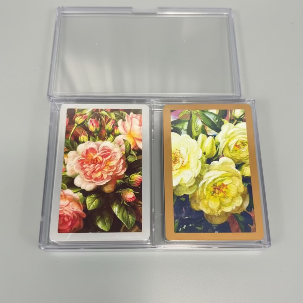 Congress Cabbage Roses Playing Cards in an open case