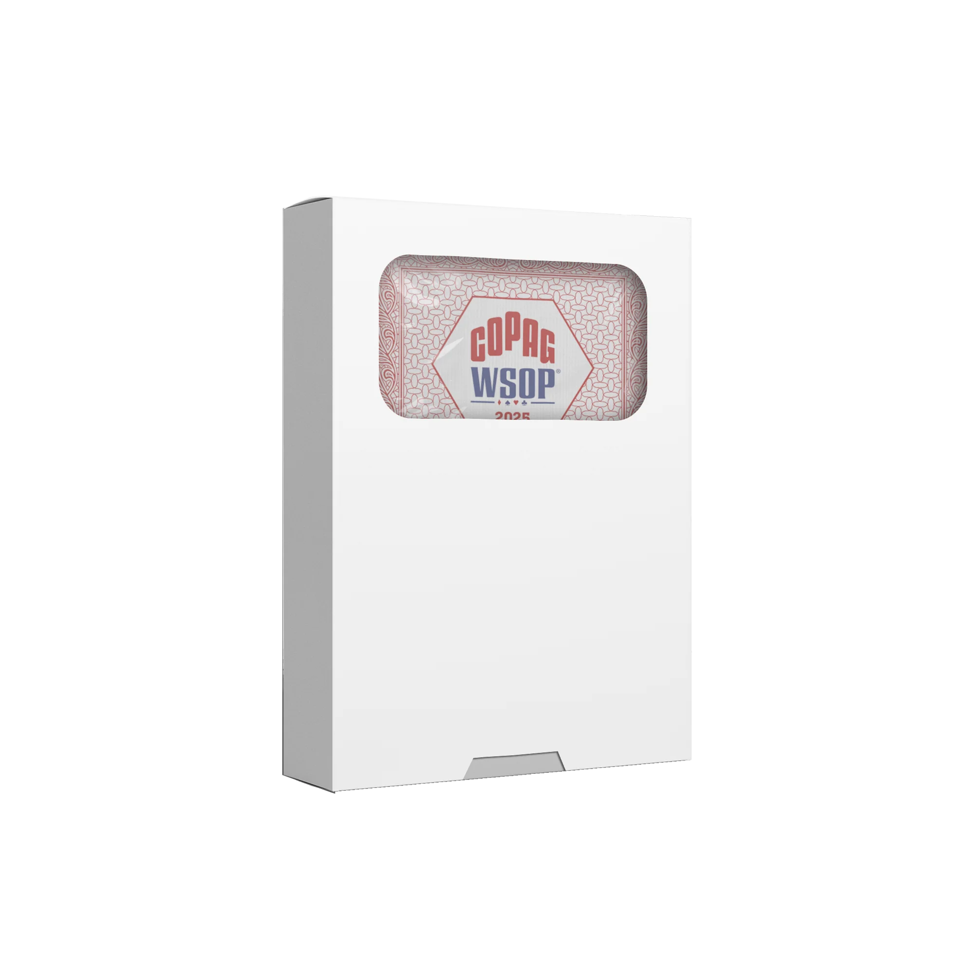 Red Copag WSOP 2025 Traditional 100% Plastic Playing Cards in a white box on a white background