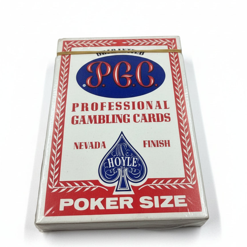 Poker size playing card pack with PGC and Hoyle branding on a white background