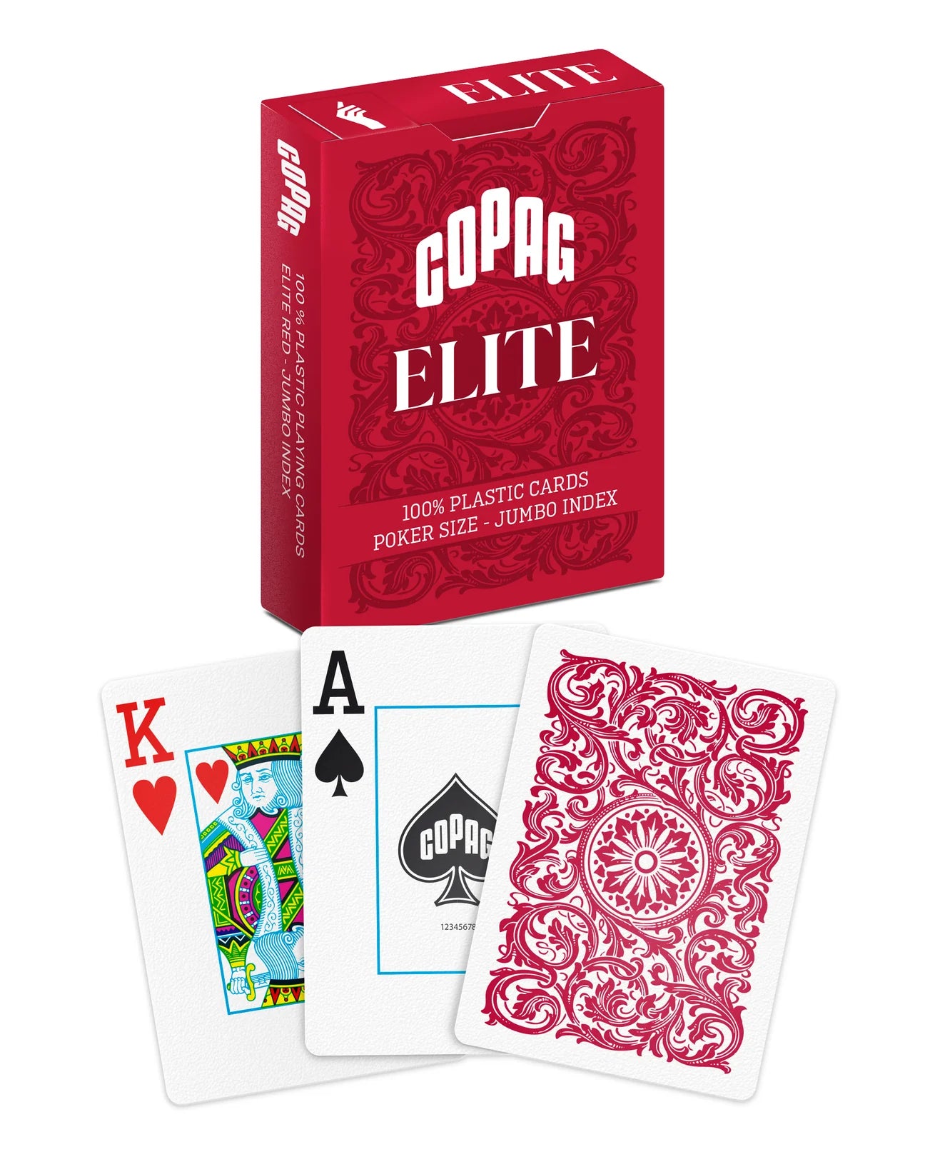 Copag Elite playing cards with a red box on a white background