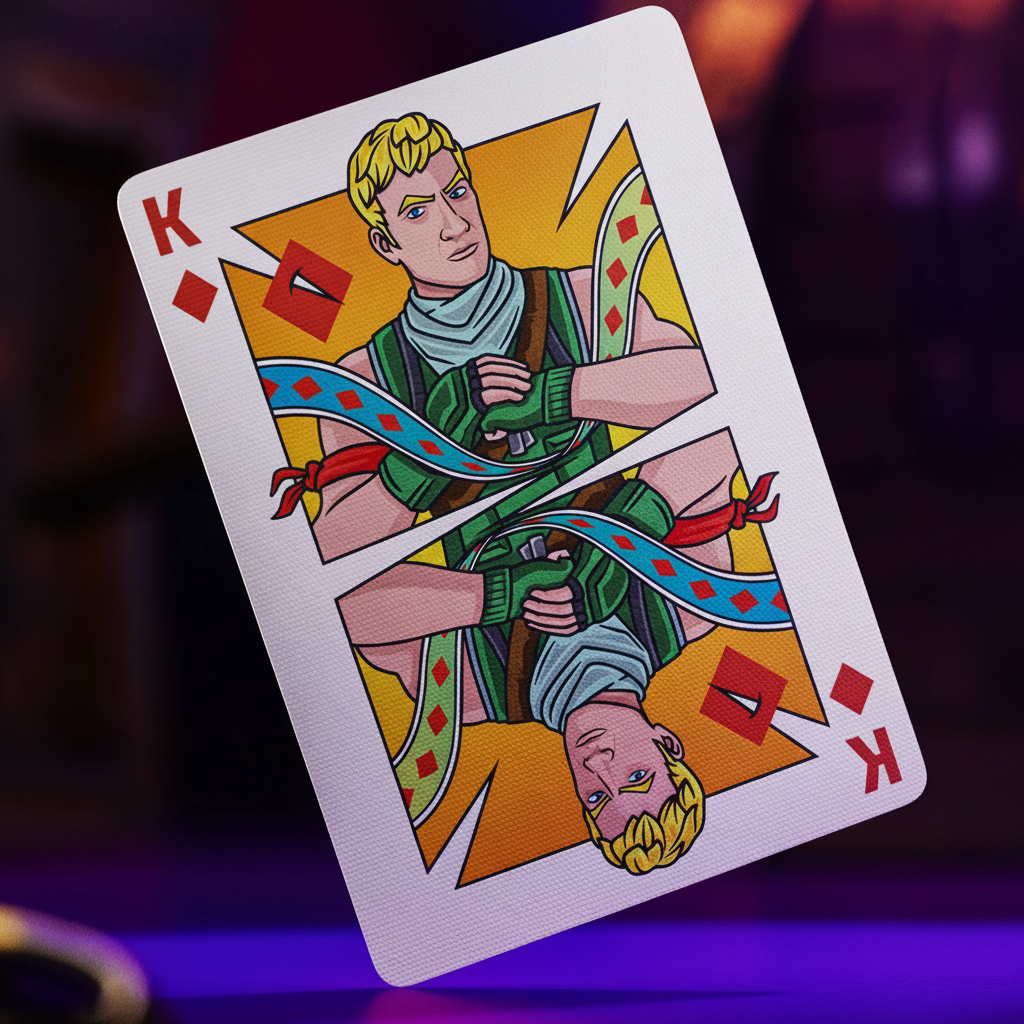 Theory11 Fortnite King of Diamonds court card with custom character artwork