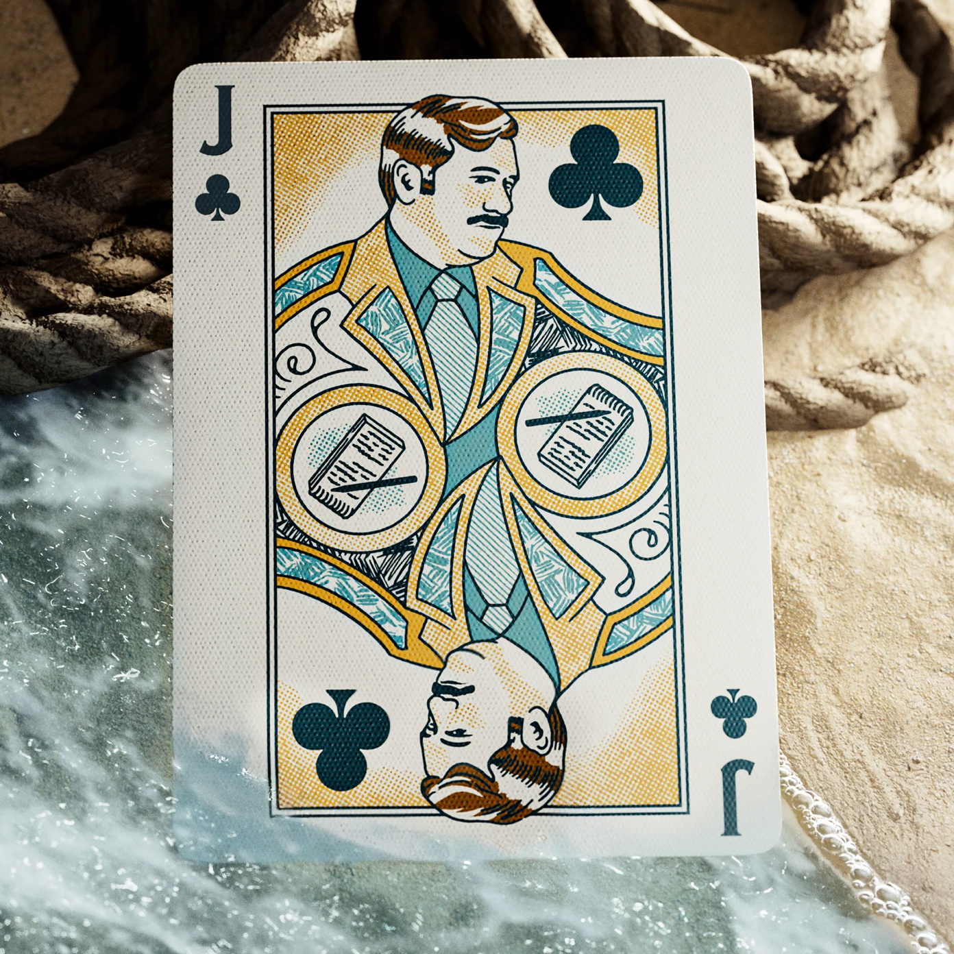 Theory11 JAWS custom jack of clubs court card in surf