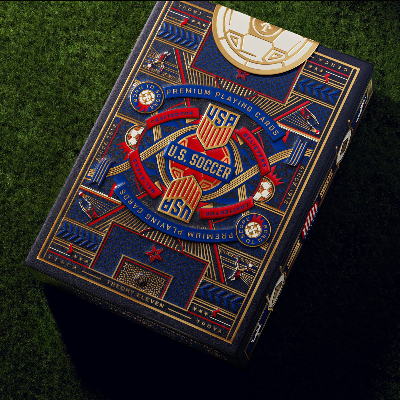 Back of Theory11 U.S. Soccer Playing Cards tuck box