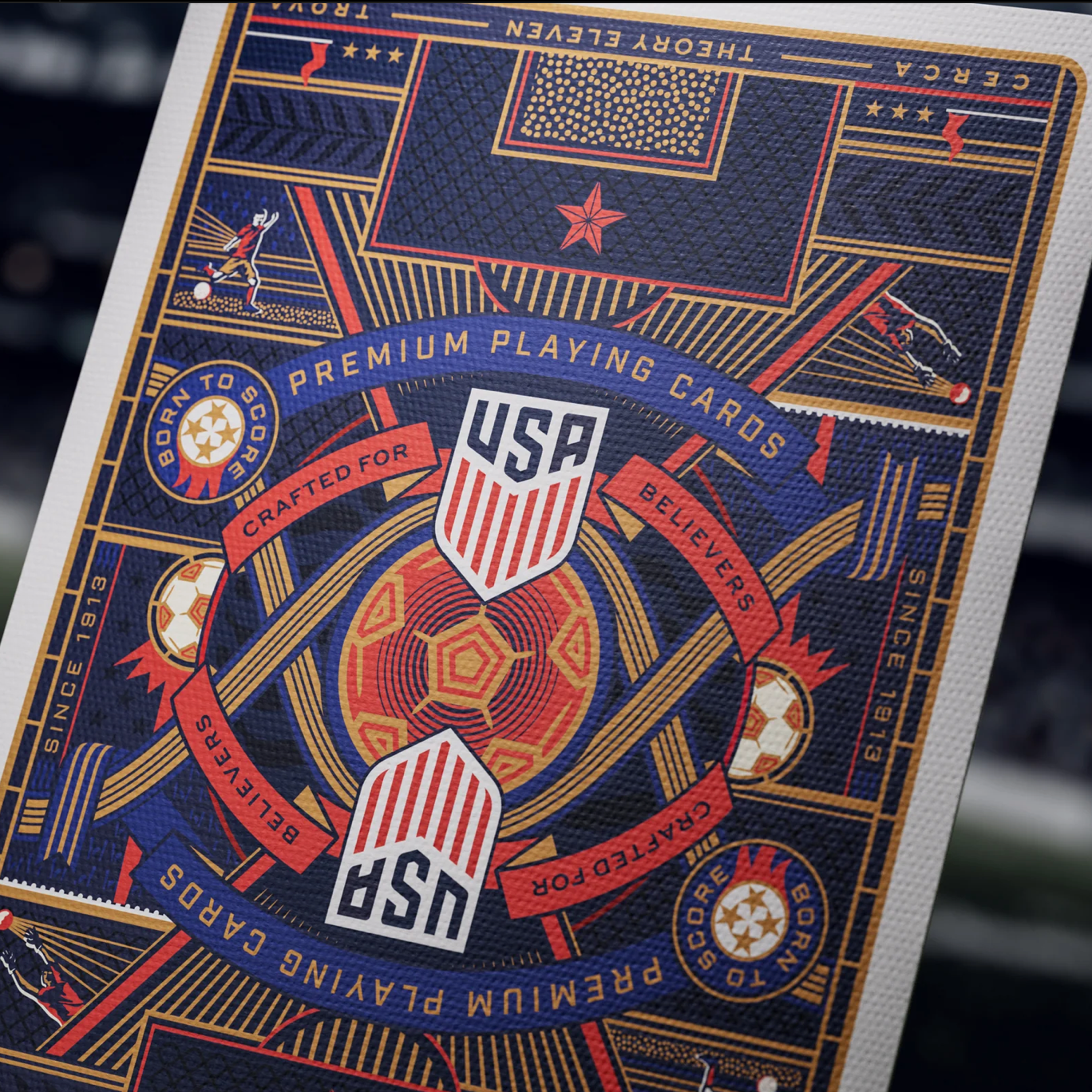 Back of Theory11 U.S. Soccer Playing Cards tuck box