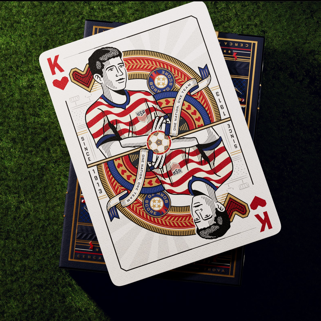 U.S. Soccer Playing Cards custom King of Hearts court card
