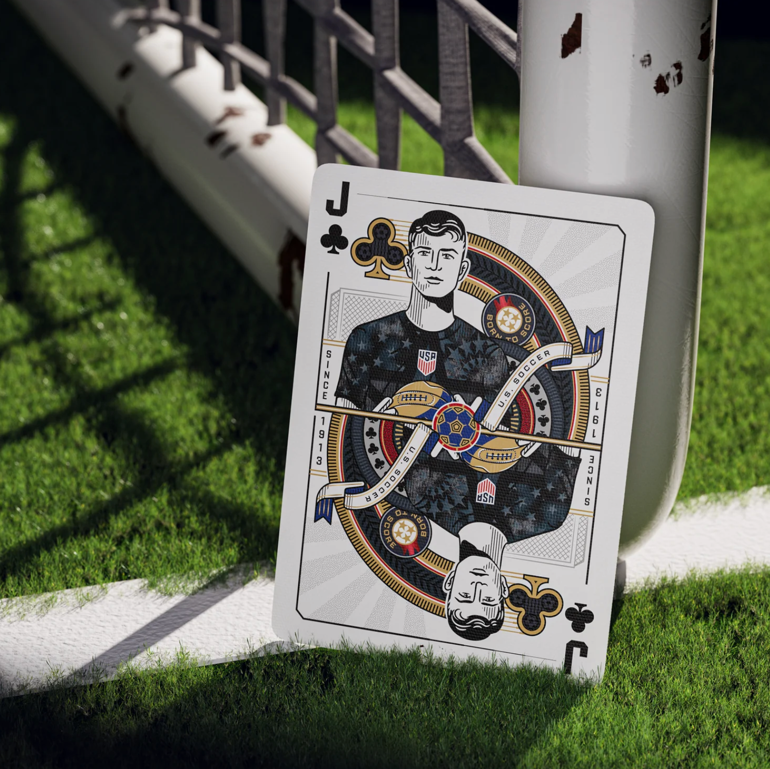 U.S. Soccer Playing Cards custom Jack of Clubs soccer court card