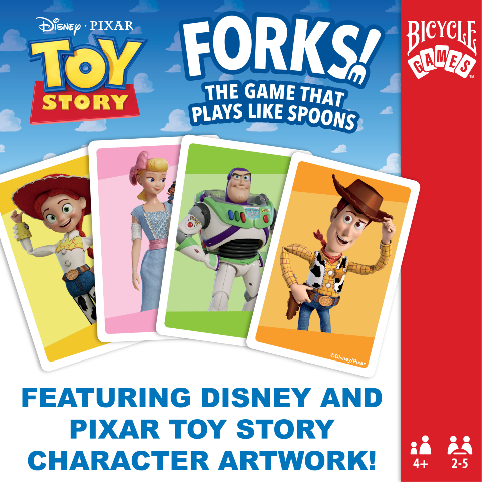 Disney Pixar Toy Story Forks card game featuring Toy Story character artwork