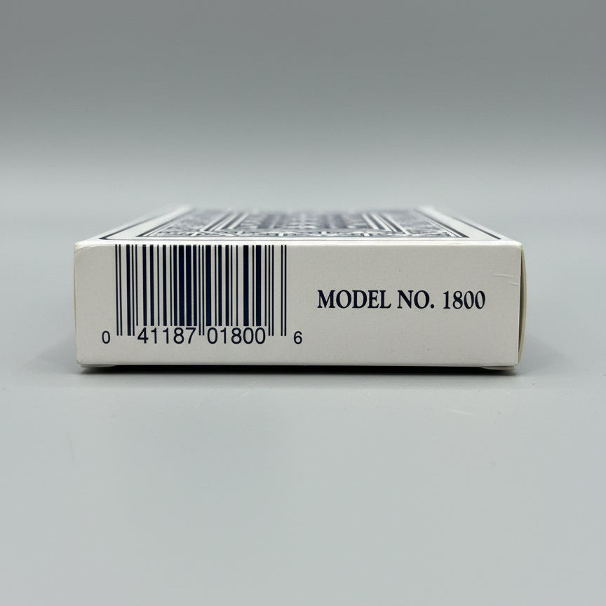 Cardboard box with a barcode and model number 1800 on a white background