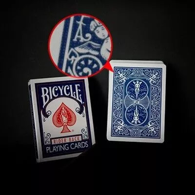 Bicycle ultimate marked playing cards with a close-up of a card design on a black background
