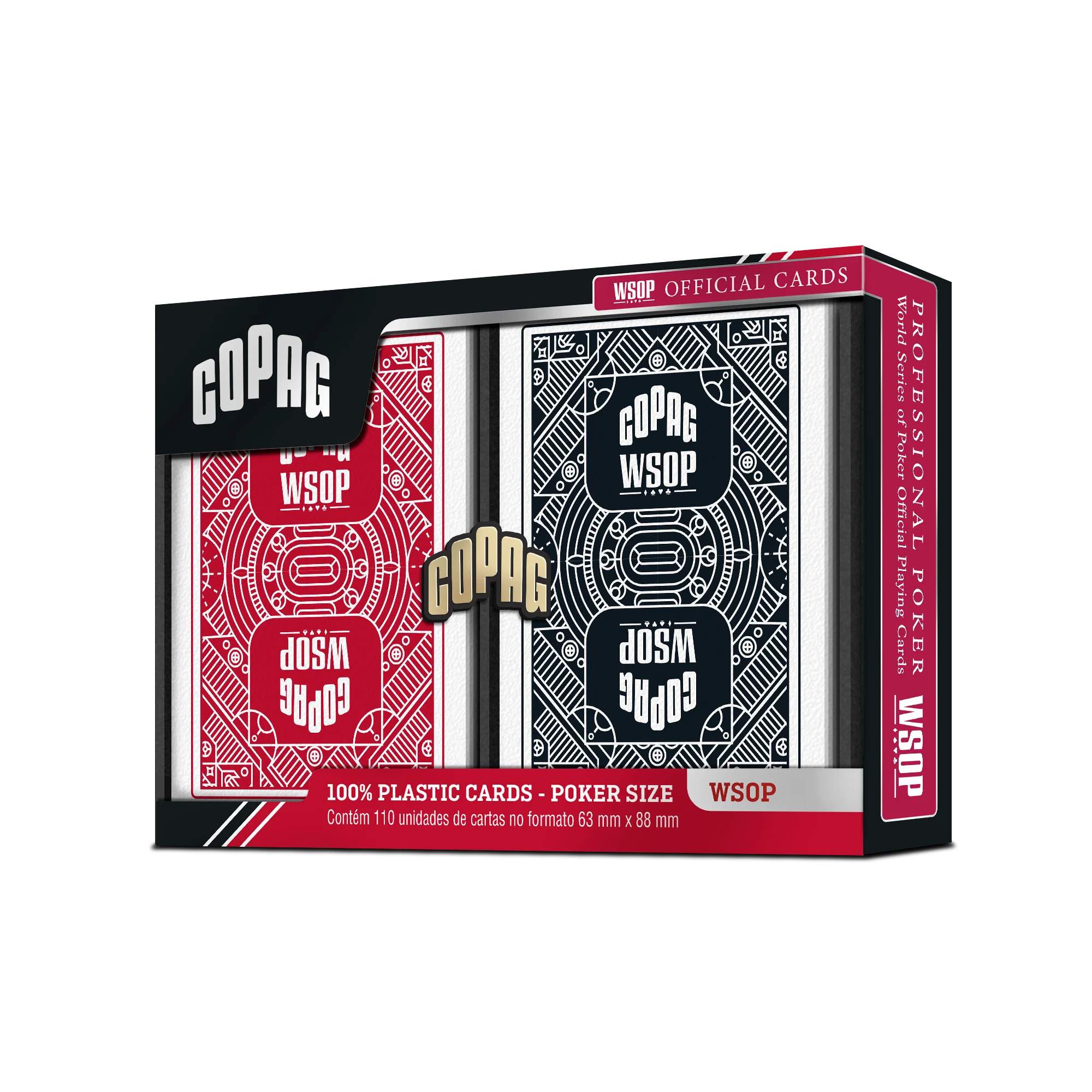 Copag WSOP Poker Jumbo Index – Black/Red Plastic Cards | ClassicDecks