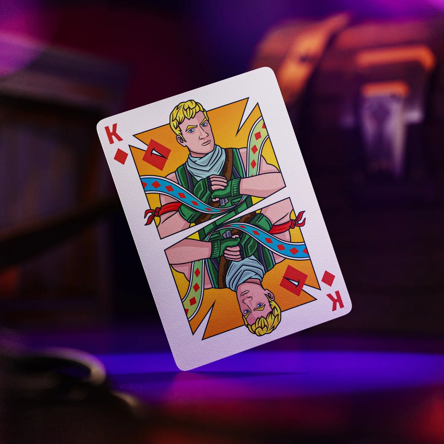 Theory11 Fortnite King of Diamonds court card with custom character artwork