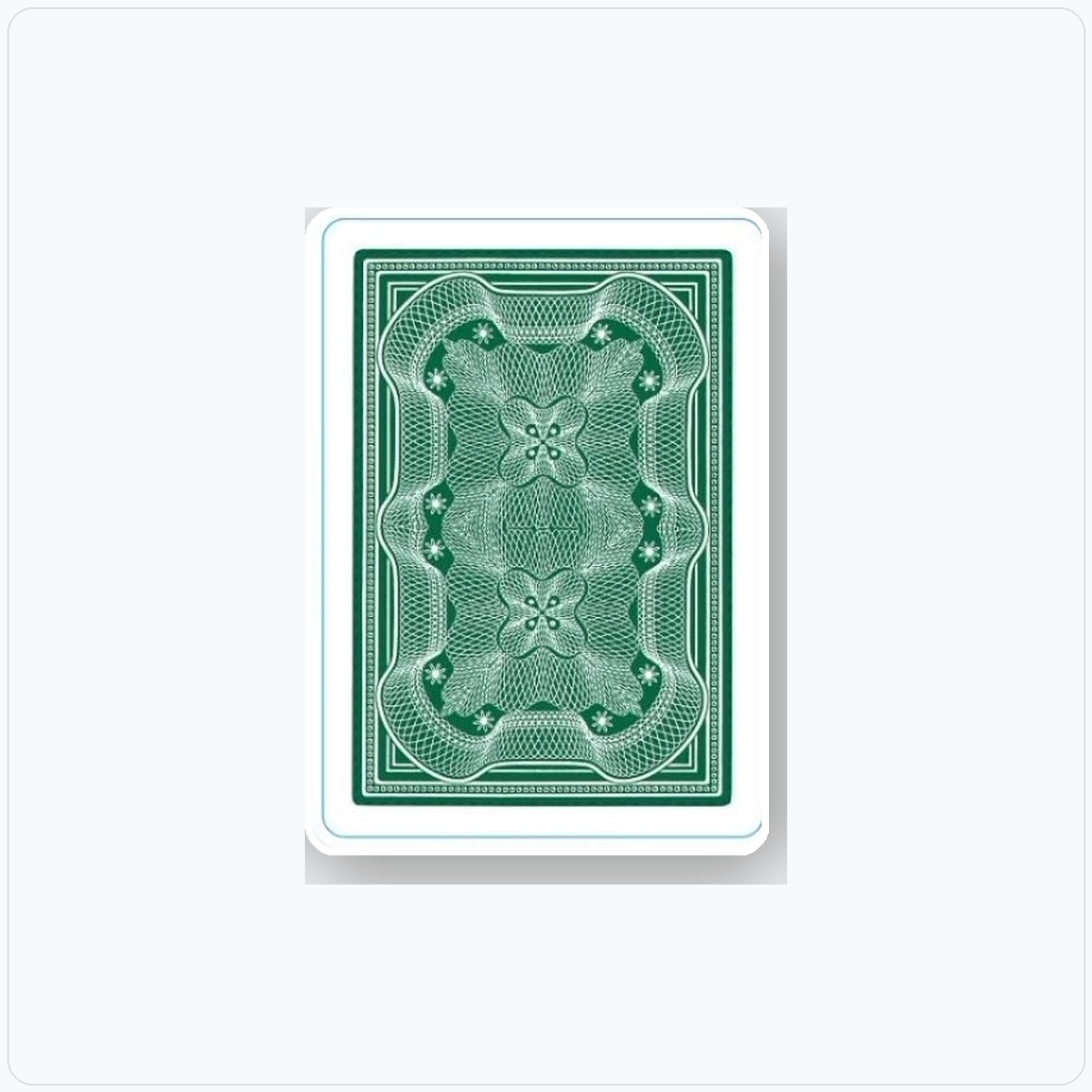 Aristocrat currency green playing card with a bank note back on a white background
