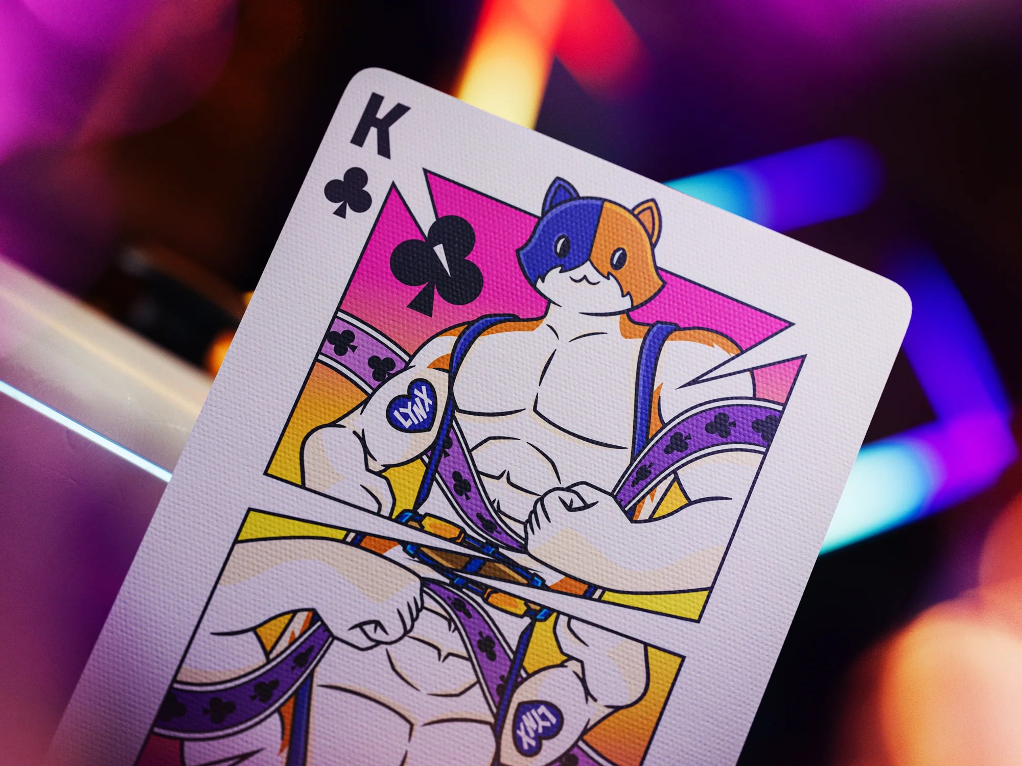 Theory11 Fortnite King of Clubs court card featuring custom Meowscles-style artwork