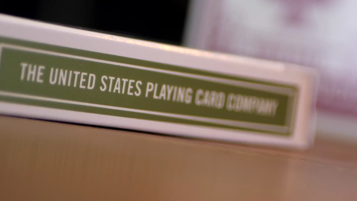 Bicycle Metallic Emerald tuck box side showing the United States Playing Card Company branding