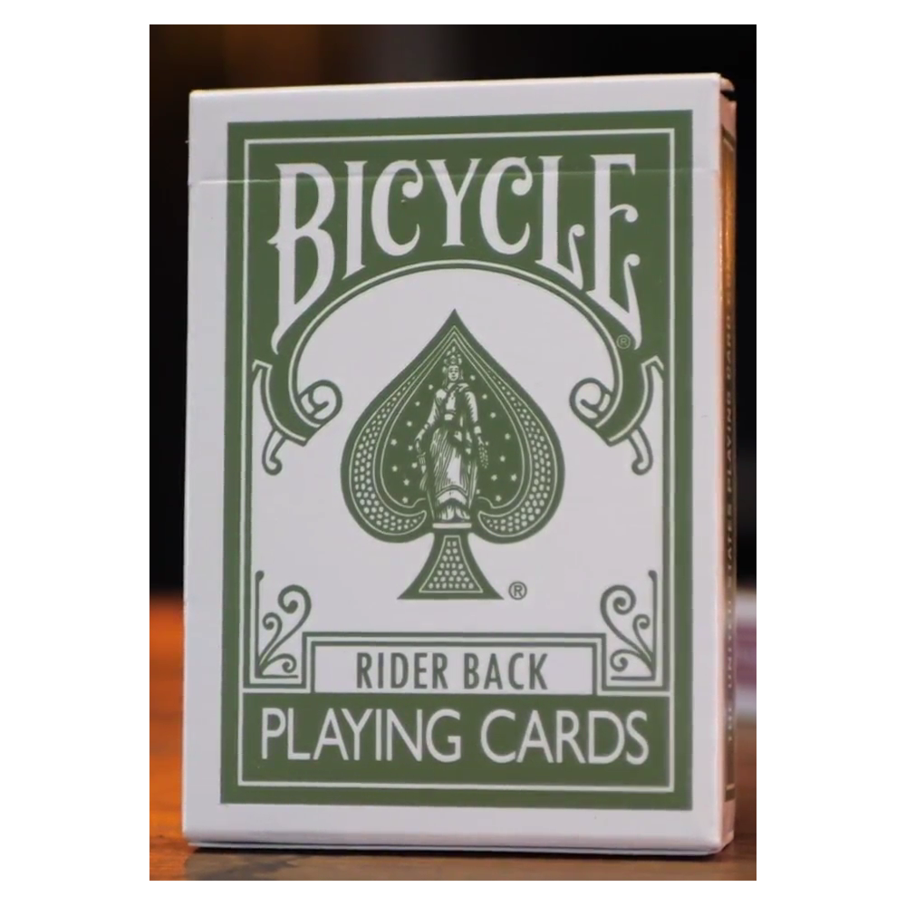 Bicycle Metallic Emerald green and white Rider Back playing cards tuck box