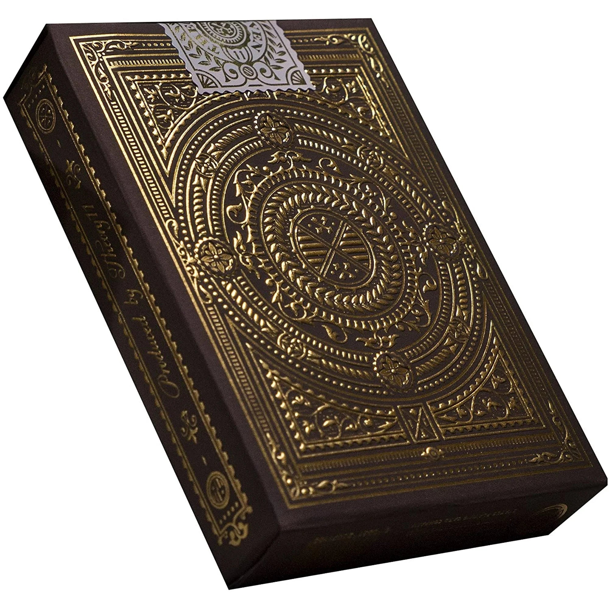 Decorative Medallions box with intricate gold patterns on a white background