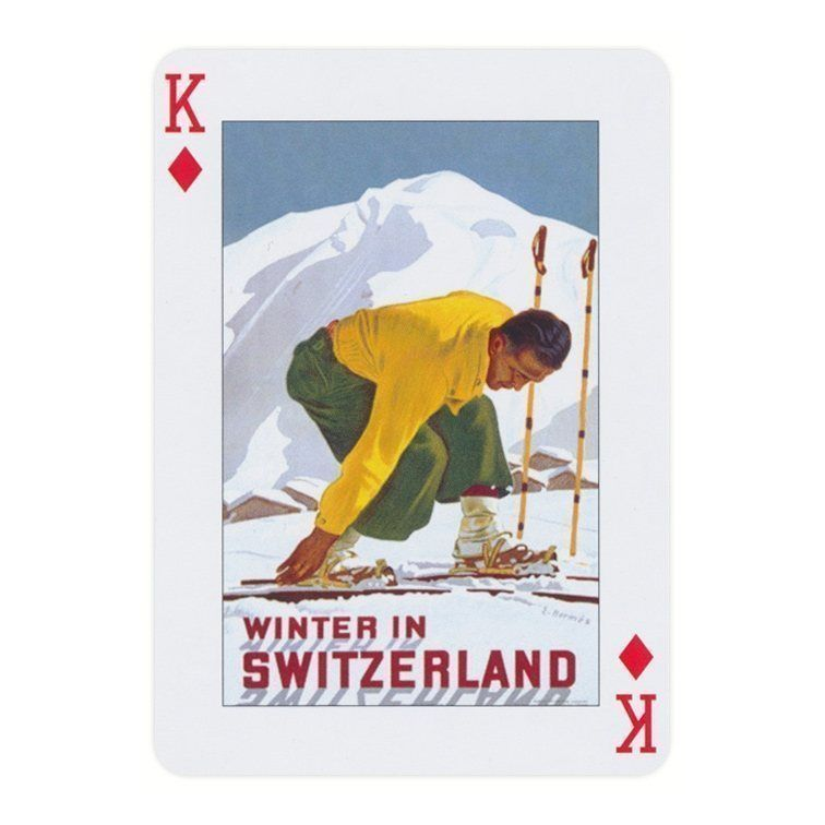 Piatnik Ski Art Playing Cards — card detail 3 — left card