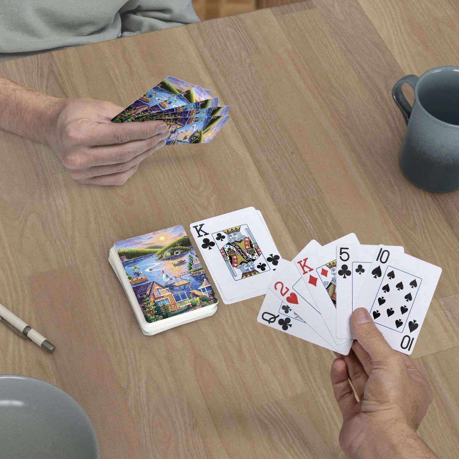 Lake House Playing Cards by Boardwalk used in a casual card game