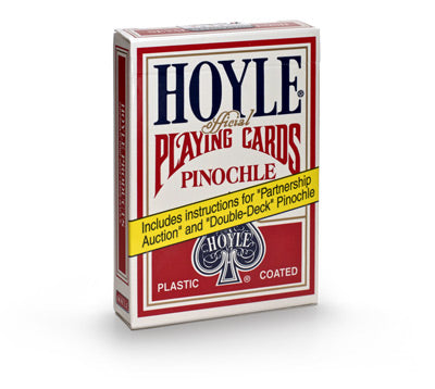 Hoyle Pinochle Playing Cards – Shell Back (Red & Blue, Jumbo Index)