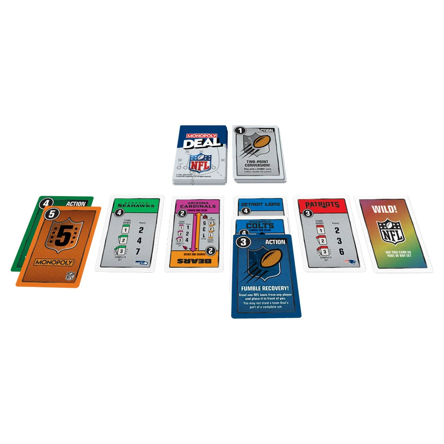 Monopoly Deal NFL Edition Card Game – game components
