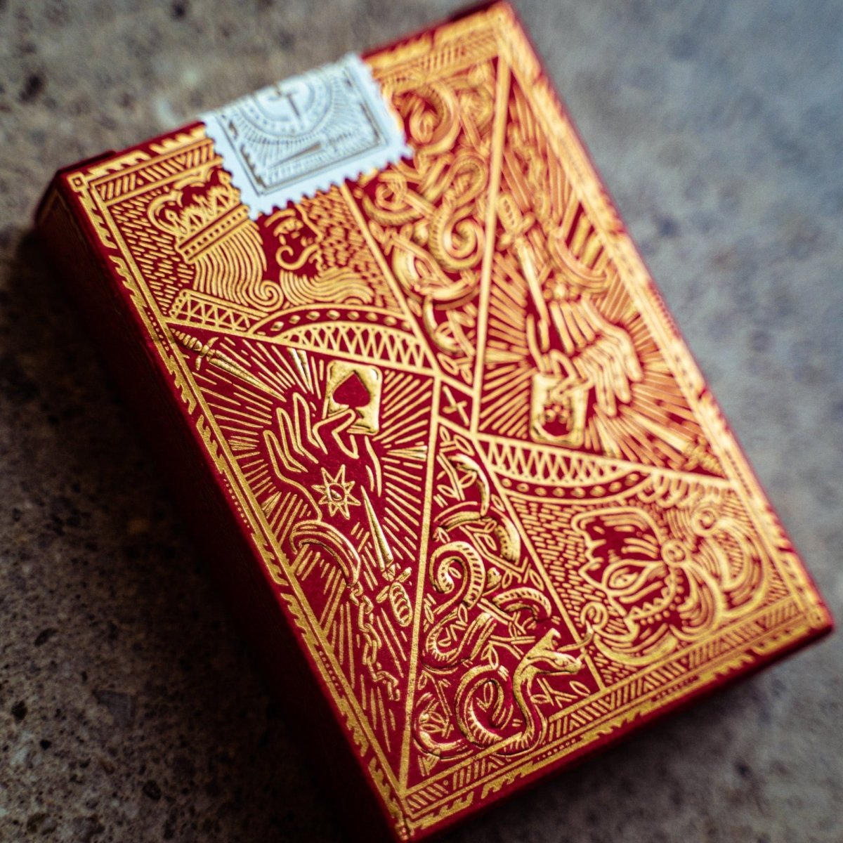 Joker and the Thief Blood Red tuck box back and contrasting seal