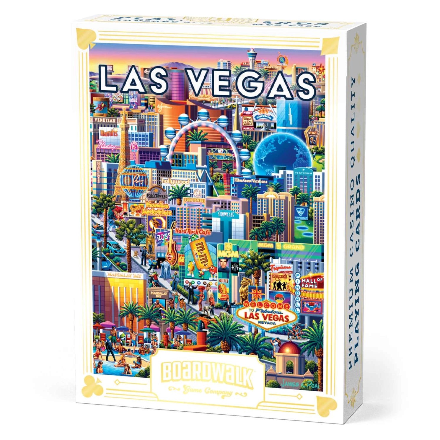 Las Vegas Strip Playing Cards by Boardwalk tuck box with colorful casino skyline and Strip landmark artwork