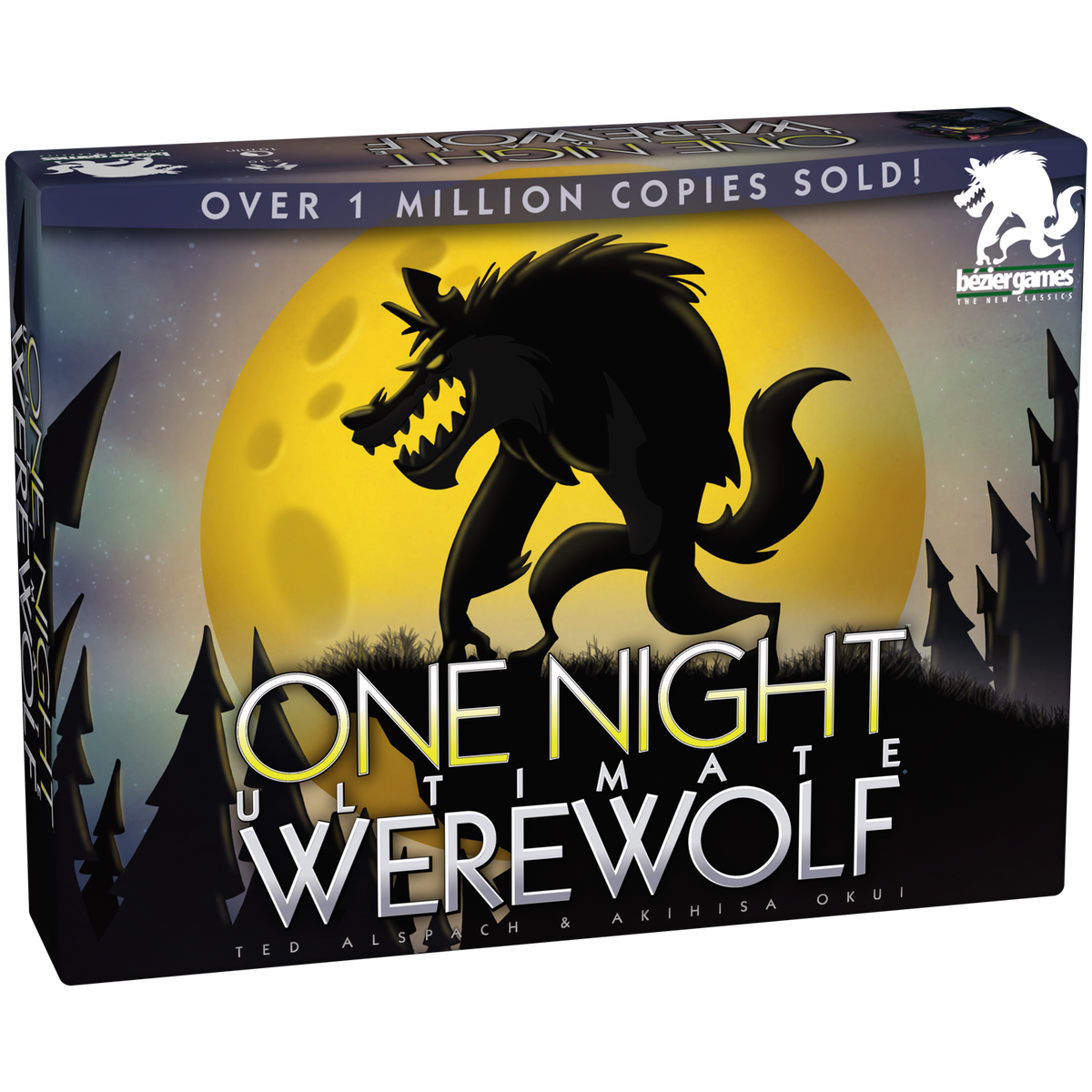 One Night Ultimate Werewolf box featuring a werewolf silhouette against a yellow moon.