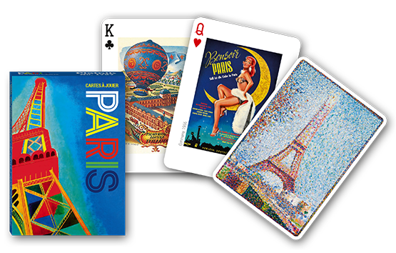 Piatnik Paris Playing Cards with illustrated tuck box and sample card artwork