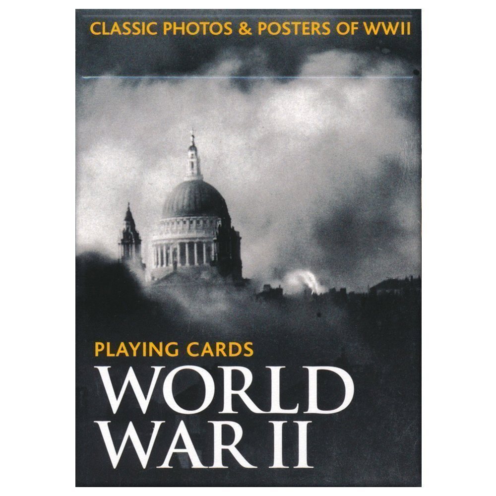 Piatnik World War II playing cards tuck box with historic wartime photograph