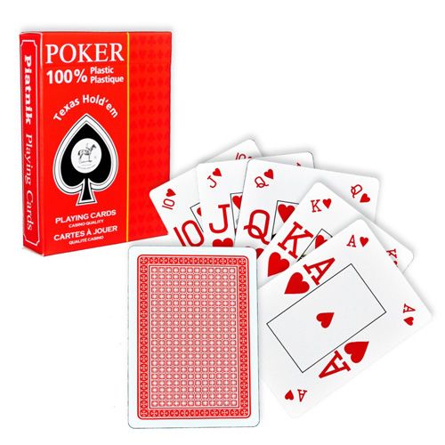Piatink red playing cards with a deck and box on a white background