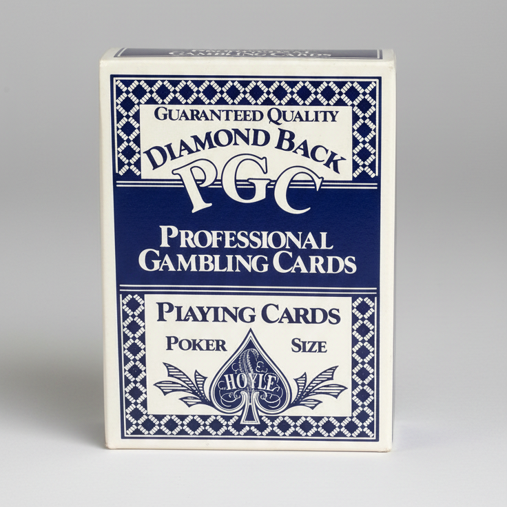Box of Diamond Back PGC Professional Gambling Cards with blue and white design.