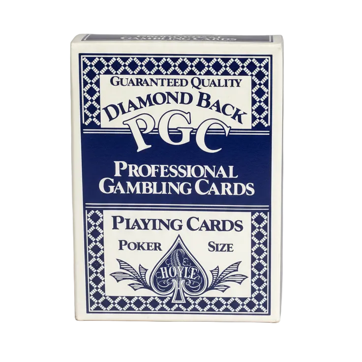 Box of Diamond Back PGC Professional Gambling Cards with blue and white design.