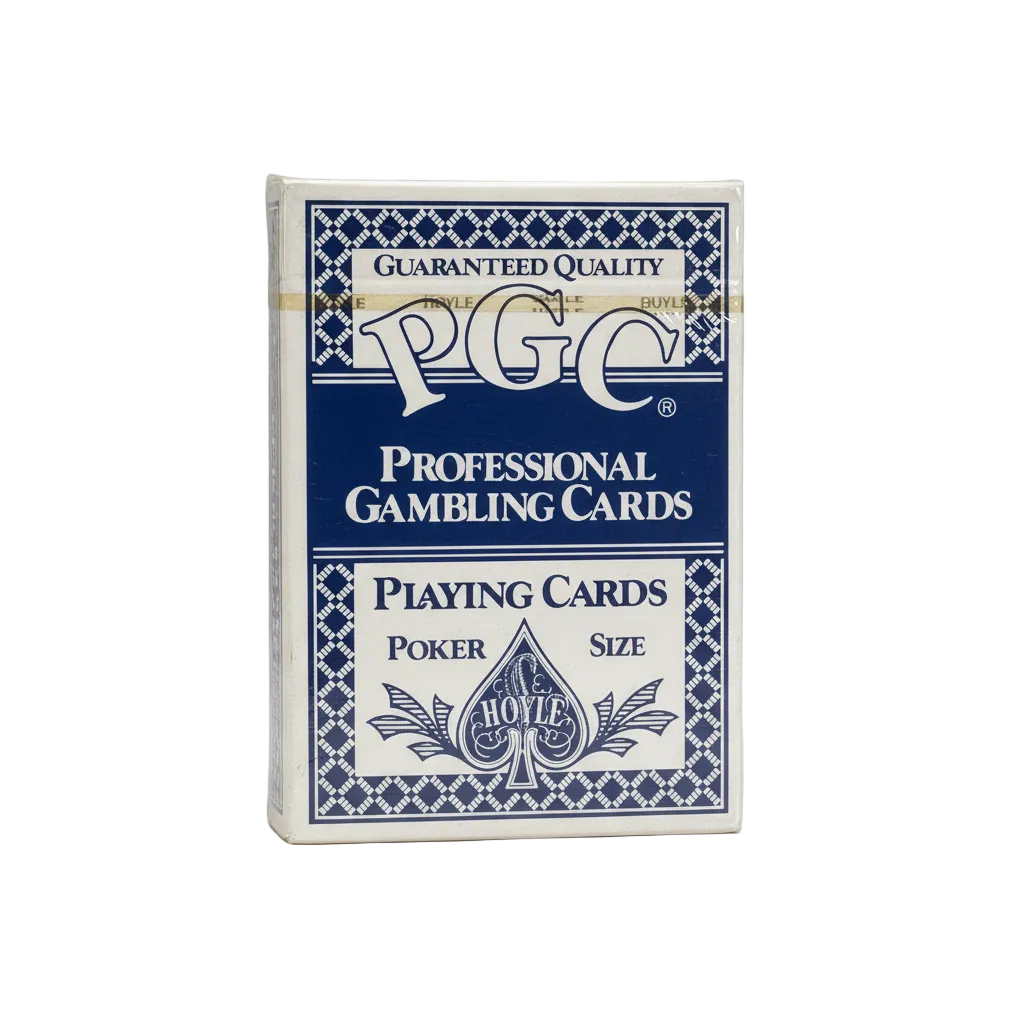 PGC Professional Gambling Cards packaging with blue and white design