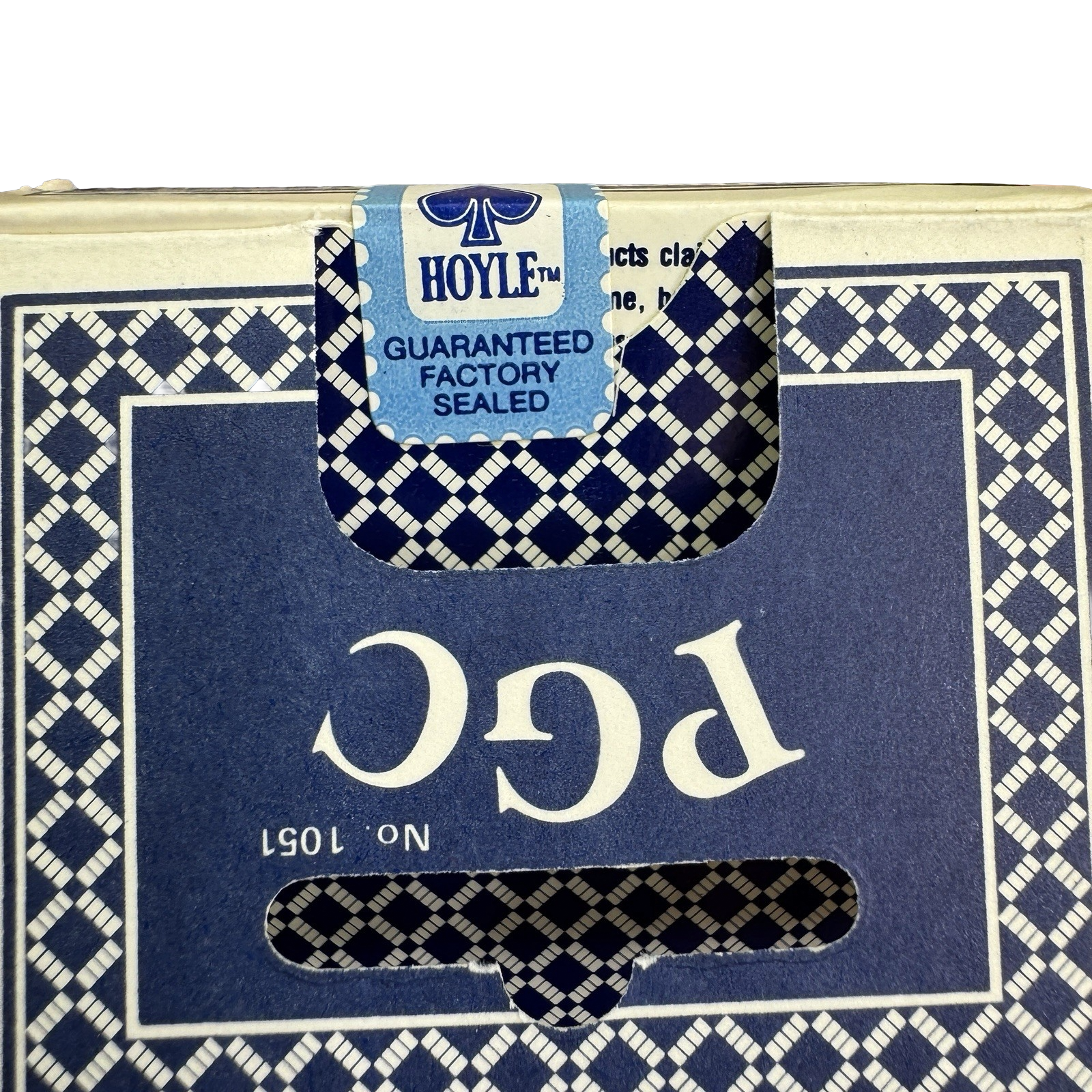 Hoyle branded playing card box with blue and white design