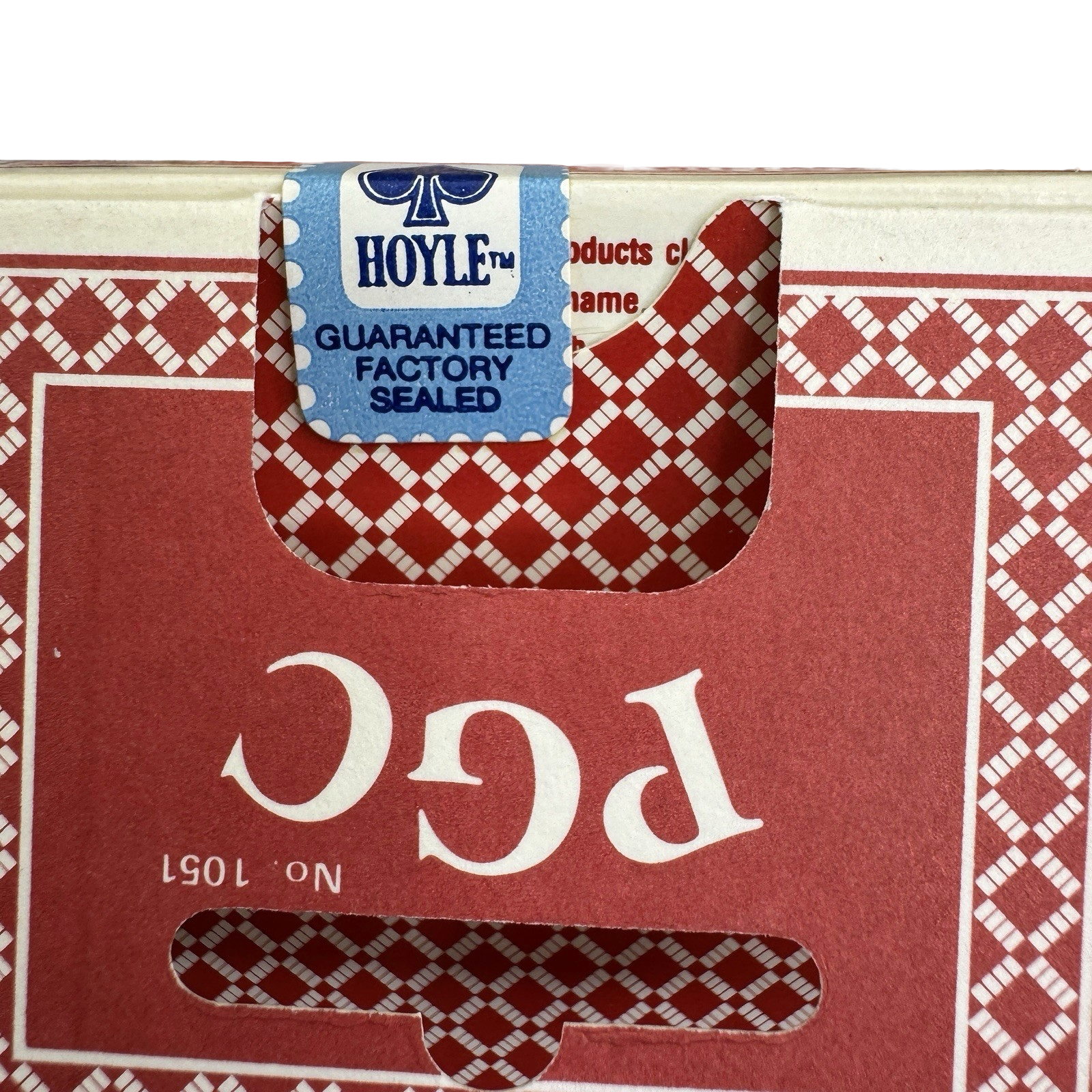Red card box with 'Hoyle' label and patterned flap