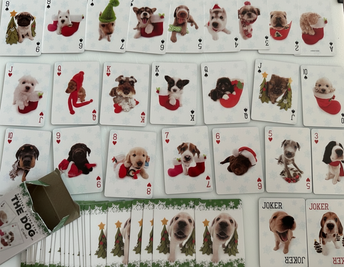 Hoyle Mini Holiday Playing Cards – Dog Edition