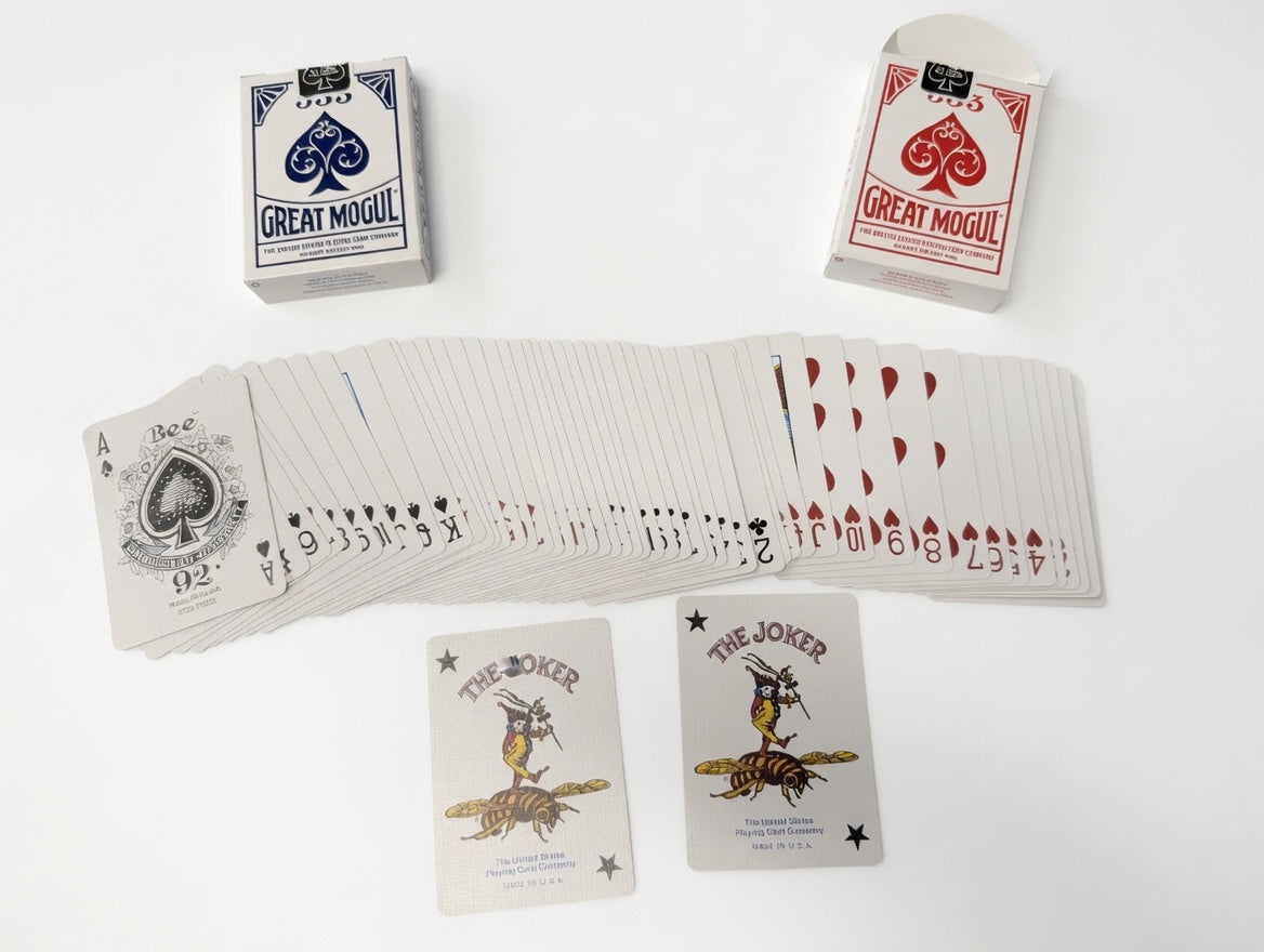 Great Mogul Bee Diamond Back cards with Bee Ace of Spades and Jokers