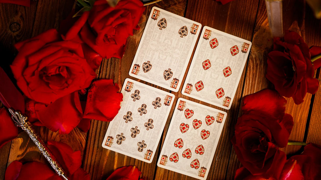 Fortress number cards showing ornate custom hearts diamonds clubs and spades