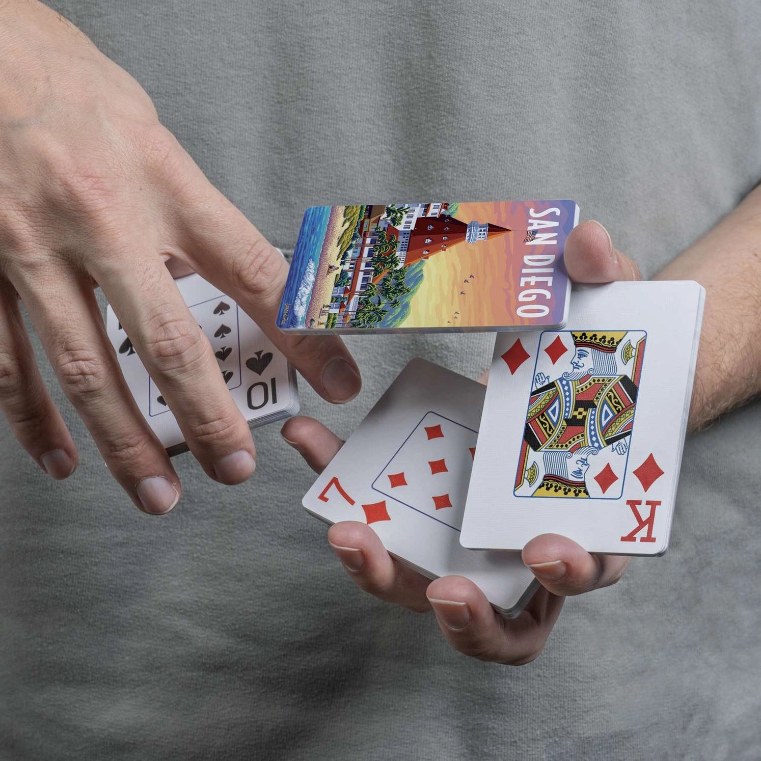San Diego Playing Cards by Boardwalk card back showing coastal California beach scene