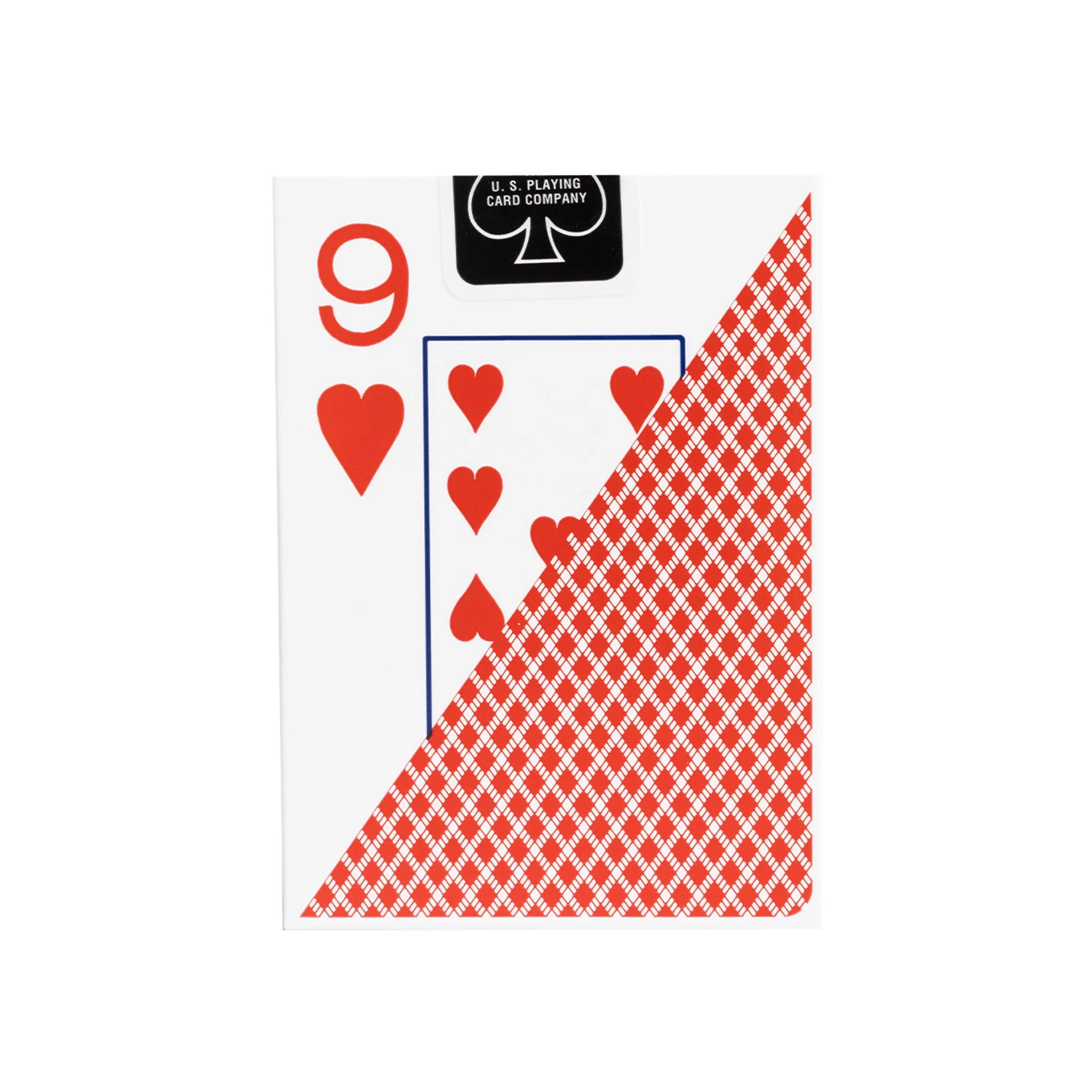 Bee Playing card with number 9 and heart symbols on a white background