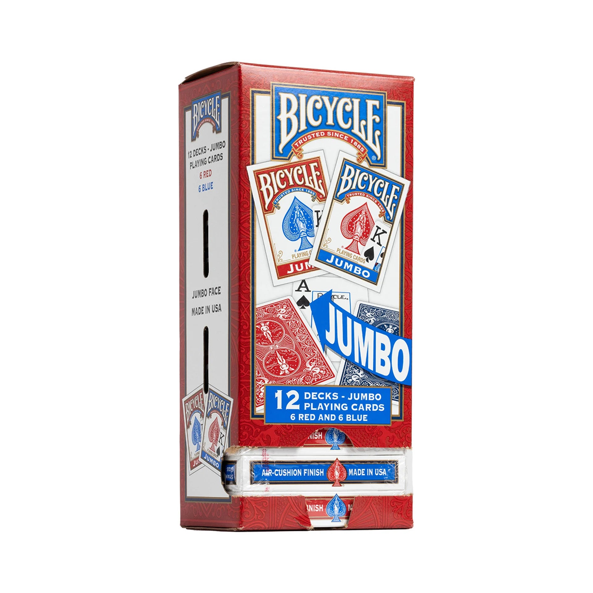 Bicycle Jumbo Index Playing Cards – Brick (12-Pack, Red & Blue Rider Backs)