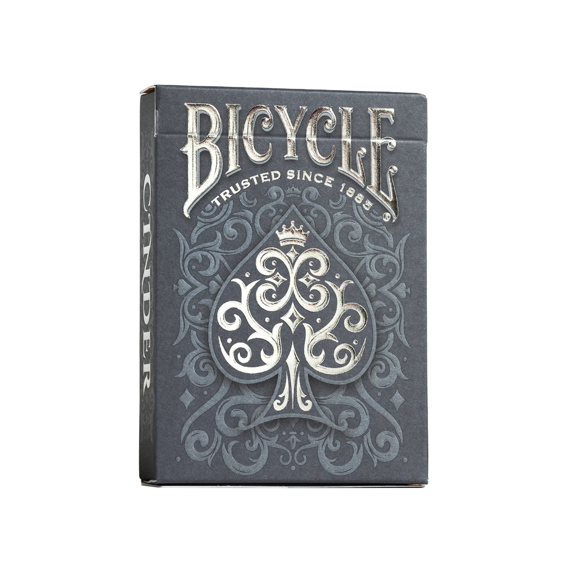 Bicycle Cinder playing card box with brand logo and text on a white background